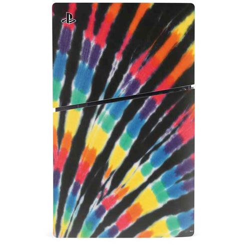 Liquid Blue Tie Dye - Rainbow PS5 Slim Disk Console Skin