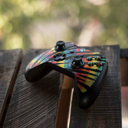 Liquid Blue Tie Dye - Rainbow Xbox One Elite Controller Skin