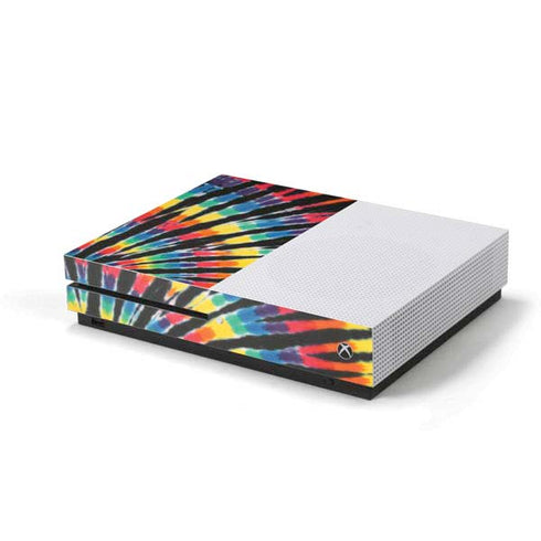Liquid Blue Tie Dye - Rainbow Xbox One S Console Skin
