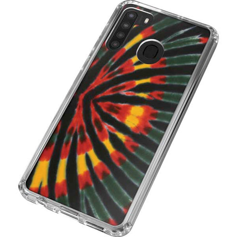 Liquid Blue Tie Dye - Rasta Galaxy A21 Clear Case