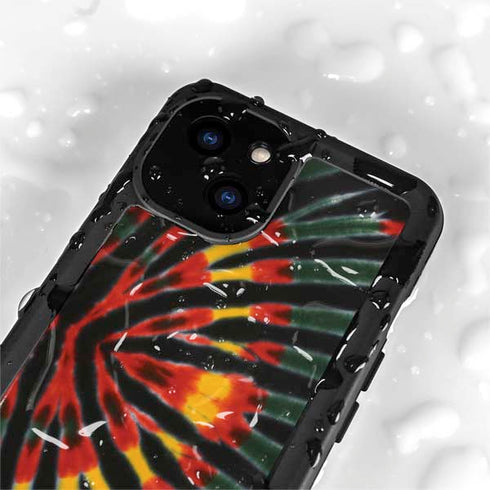 Liquid Blue Tie Dye - Rasta iPhone 13 Mini Waterproof Case