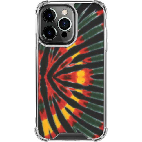 Liquid Blue Tie Dye - Rasta iPhone 14 Pro Clear Case