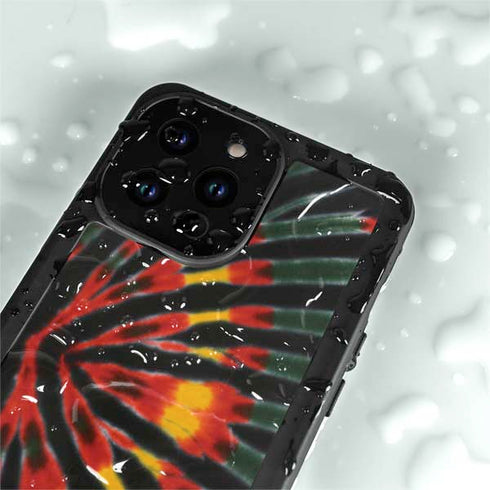Liquid Blue Tie Dye - Rasta iPhone 14 Pro Waterproof Case
