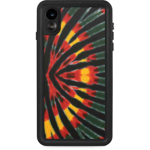 Liquid Blue Tie Dye - Rasta iPhone XR Waterproof Case