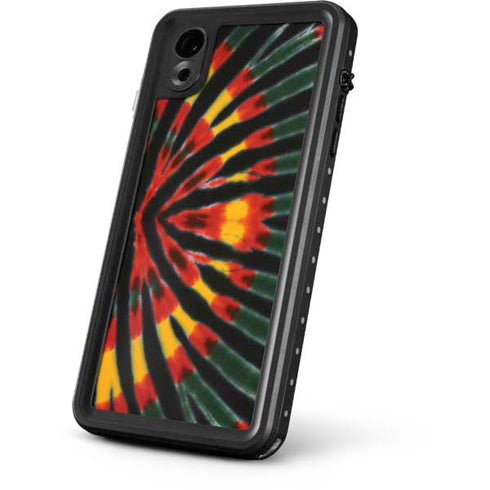 Liquid Blue Tie Dye - Rasta iPhone XR Waterproof Case