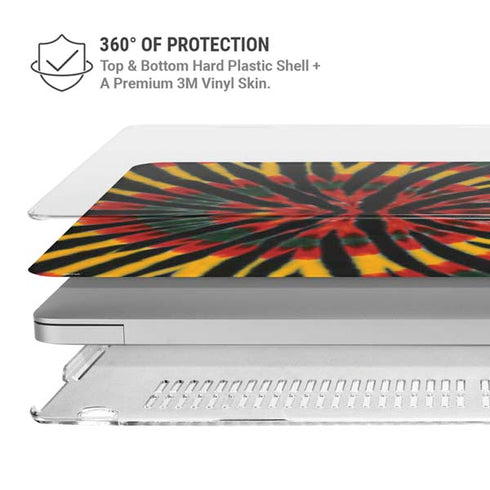 Liquid Blue Tie Dye - Rasta MacBook Pro 15in (2016-19) Case plus Skin