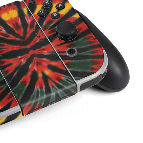 Liquid Blue Tie Dye - Rasta Nintendo Switch OLED (2021) Skin