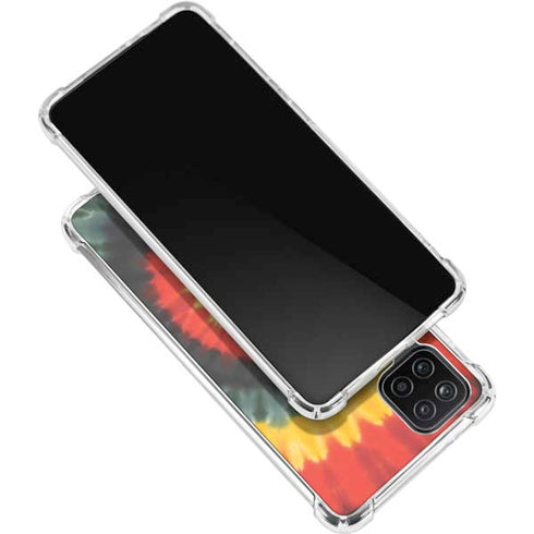 Liquid Blue Tie Dye - Rasta Spiral Galaxy A12 Clear Case