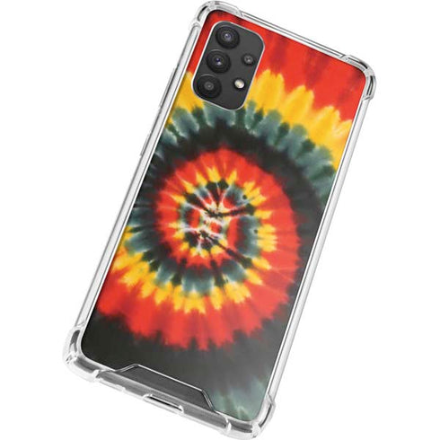 Liquid Blue Tie Dye - Rasta Spiral Galaxy A32 5G Clear Case