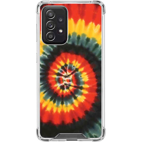 Liquid Blue Tie Dye - Rasta Spiral Galaxy A52 5G Clear Case