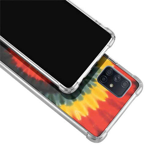 Liquid Blue Tie Dye - Rasta Spiral Galaxy A71 5G Clear Case