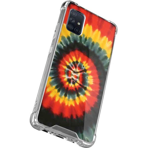 Liquid Blue Tie Dye - Rasta Spiral Galaxy A71 5G Clear Case