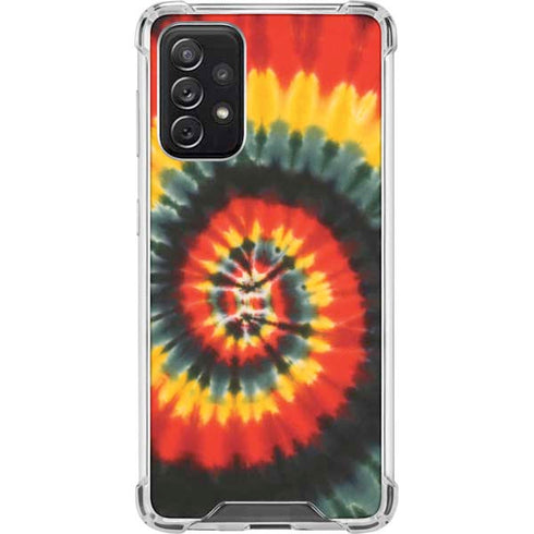 Liquid Blue Tie Dye - Rasta Spiral Galaxy A72 5G Clear Case