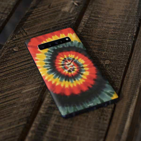 Liquid Blue Tie Dye - Rasta Spiral Galaxy S10 Skin