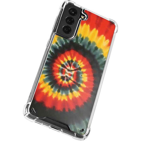 Liquid Blue Tie Dye - Rasta Spiral Galaxy S21 5G Clear Case