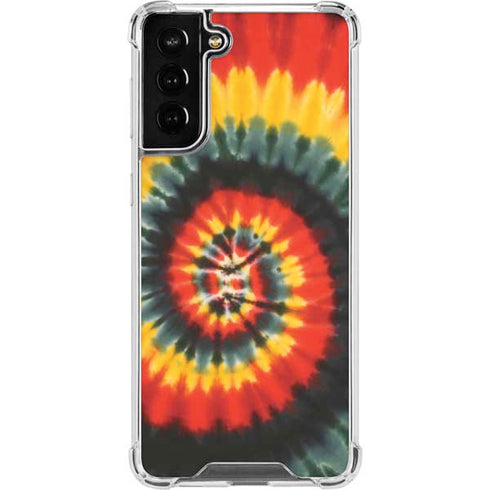 Liquid Blue Tie Dye - Rasta Spiral Galaxy S21 FE Clear Case