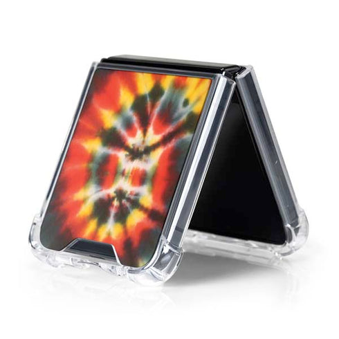 Liquid Blue Tie Dye - Rasta Spiral Galaxy Z Flip5 5G Clear Case