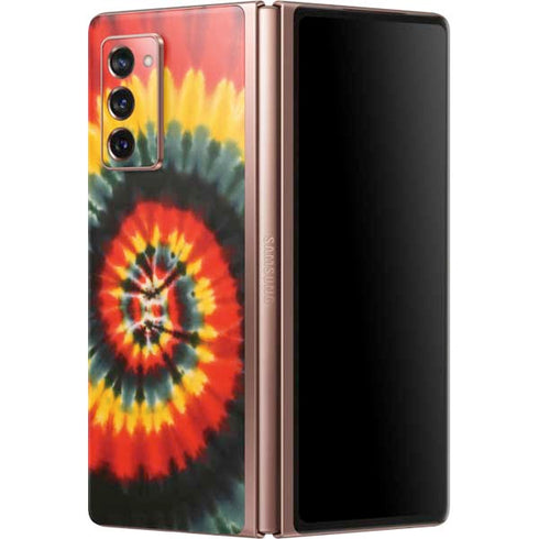 Liquid Blue Tie Dye - Rasta Spiral Galaxy Z Fold2 5G Skin