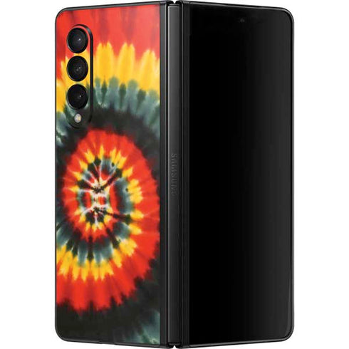 Liquid Blue Tie Dye - Rasta Spiral Galaxy Z Fold3 5G Skin