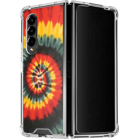 Liquid Blue Tie Dye - Rasta Spiral Galaxy Z Fold4 5G Clear Case