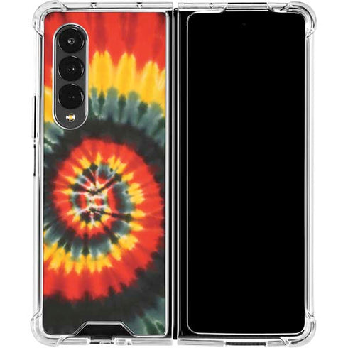 Liquid Blue Tie Dye - Rasta Spiral Galaxy Z Fold4 5G Clear Case