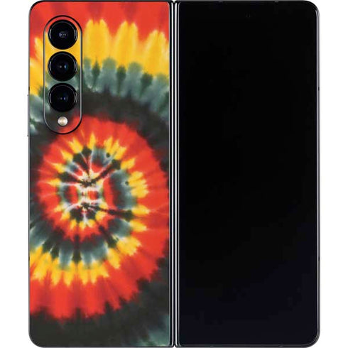 Liquid Blue Tie Dye - Rasta Spiral Galaxy Z Fold4 5G Skin