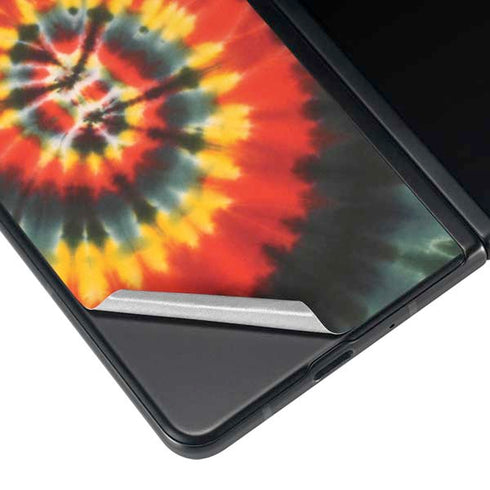 Liquid Blue Tie Dye - Rasta Spiral Galaxy Z Fold4 5G Skin