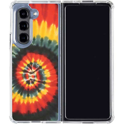 Liquid Blue Tie Dye - Rasta Spiral Galaxy Z Fold5 5G Clear Case