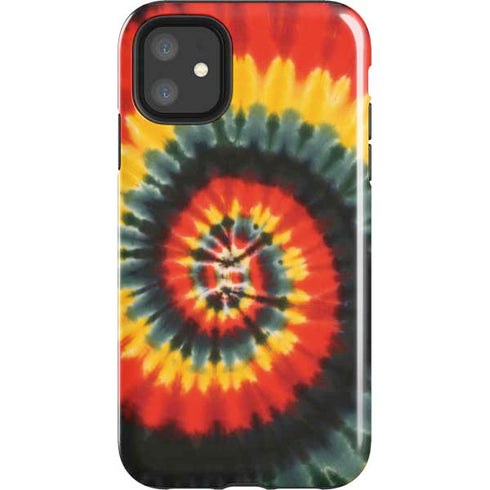 Liquid Blue Tie Dye - Rasta Spiral iPhone 11 Impact Case