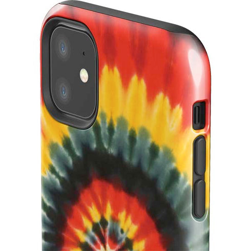 Liquid Blue Tie Dye - Rasta Spiral iPhone 11 Impact Case