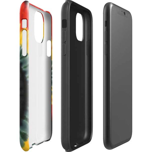 Liquid Blue Tie Dye - Rasta Spiral iPhone 11 Impact Case