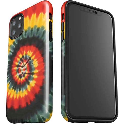 Liquid Blue Tie Dye - Rasta Spiral iPhone 11 Pro Max Impact Case