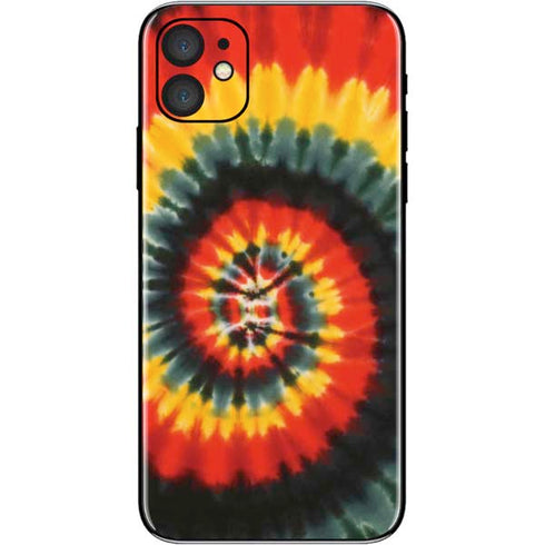 Liquid Blue Tie Dye - Rasta Spiral iPhone 11 Skin