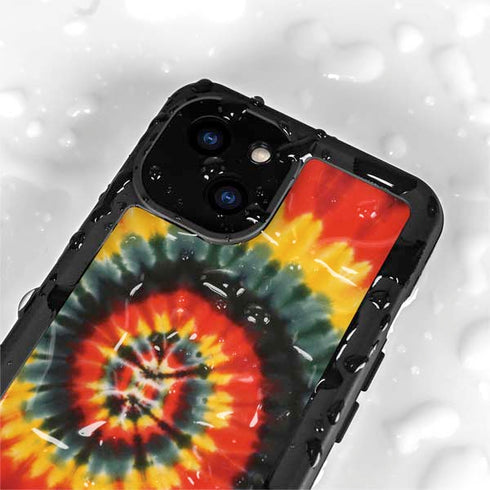 Liquid Blue Tie Dye - Rasta Spiral iPhone 13 Mini Waterproof Case
