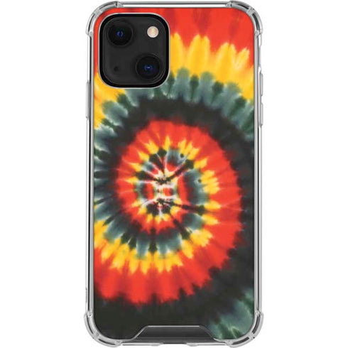 Liquid Blue Tie Dye - Rasta Spiral iPhone 14 Clear Case