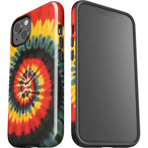 Liquid Blue Tie Dye - Rasta Spiral iPhone 15 Plus Impact Case