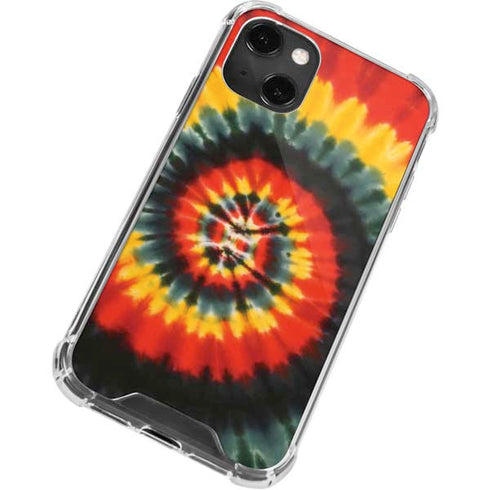 Liquid Blue Tie Dye - Rasta Spiral iPhone 14 Plus Clear Case