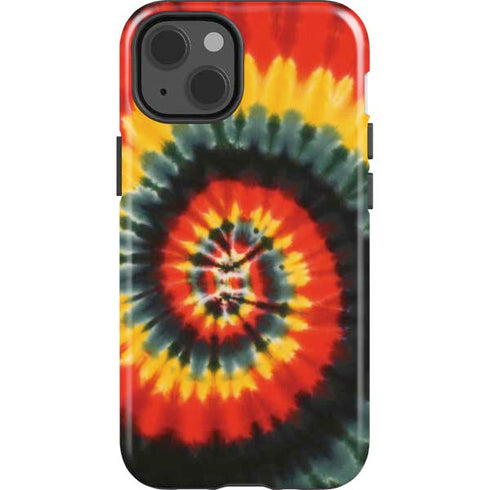 Liquid Blue Tie Dye - Rasta Spiral iPhone 14 Impact Case