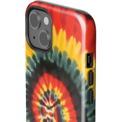Liquid Blue Tie Dye - Rasta Spiral iPhone 15 Impact Case