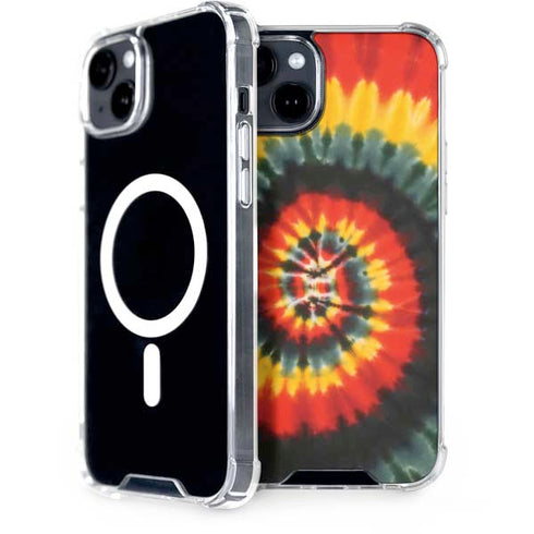 Liquid Blue Tie Dye - Rasta Spiral iPhone 15 Plus MagSafe Case