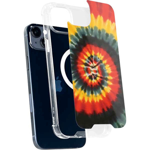 Liquid Blue Tie Dye - Rasta Spiral iPhone 15 Plus MagSafe Case