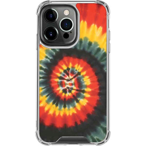 Liquid Blue Tie Dye - Rasta Spiral iPhone 14 Pro Clear Case