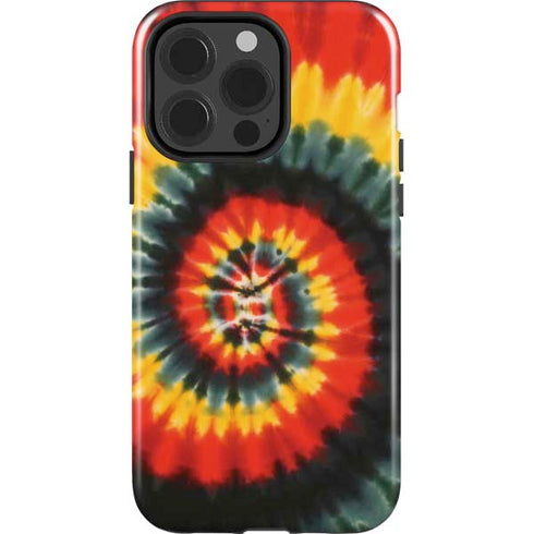 Liquid Blue Tie Dye - Rasta Spiral iPhone 15 Pro Impact Case