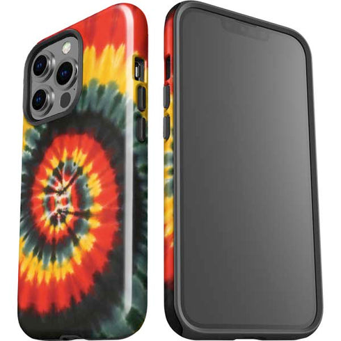 Liquid Blue Tie Dye - Rasta Spiral iPhone 15 Pro Impact Case
