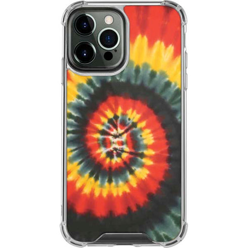 Liquid Blue Tie Dye - Rasta Spiral iPhone 15 Pro Max Clear Case