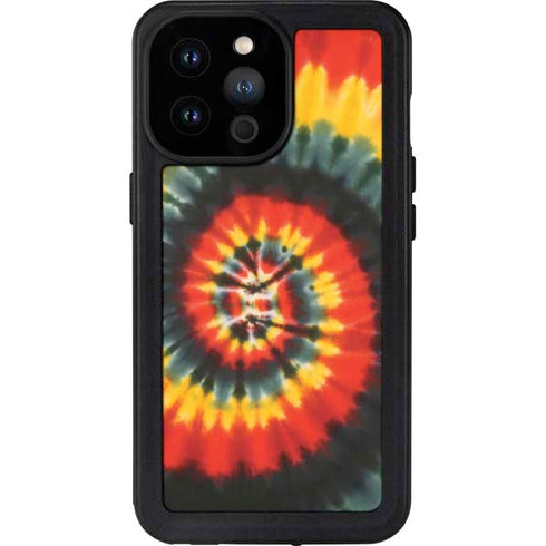 Liquid Blue Tie Dye - Rasta Spiral iPhone 14 Pro Max Waterproof Case