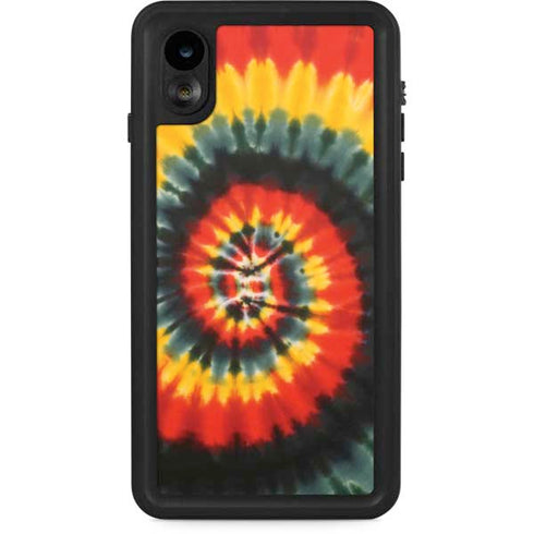 Liquid Blue Tie Dye - Rasta Spiral iPhone XR Waterproof Case