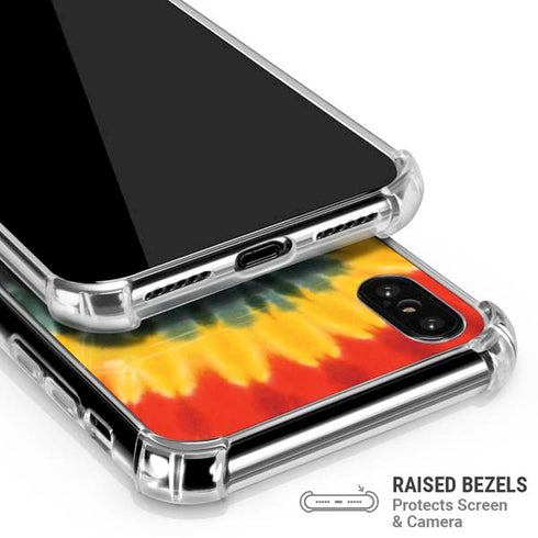 Liquid Blue Tie Dye - Rasta Spiral iPhone XS Max Clear Case