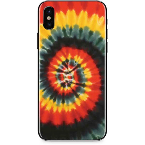 Liquid Blue Tie Dye - Rasta Spiral iPhone XS Skin