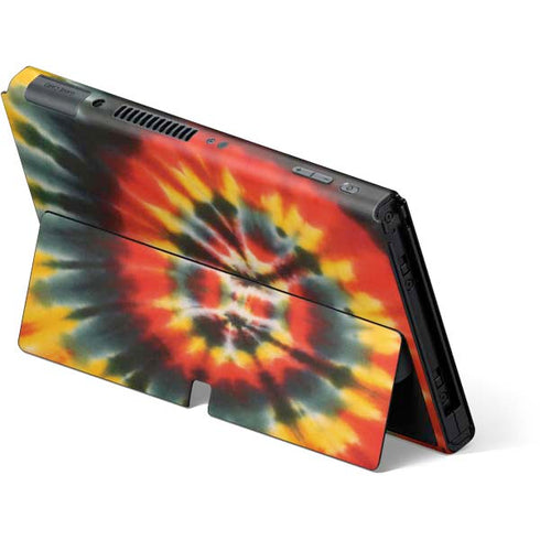 Liquid Blue Tie Dye - Rasta Spiral Nintendo Switch OLED (2021) Skin